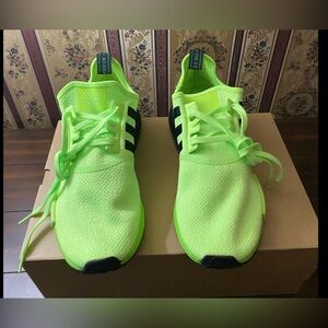 Adidas NMD R1 Neon Green Running Shoes.